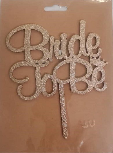 Cake Topper Bride 2 Be Rose Gold