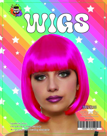 Wig Bob Bright Pink