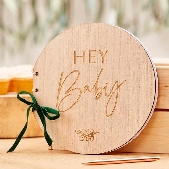 BotBaby - Wooden Hey Baby Guest Book