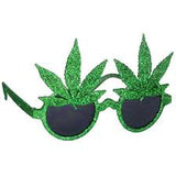 Glasses- Green Leaves  Glitter