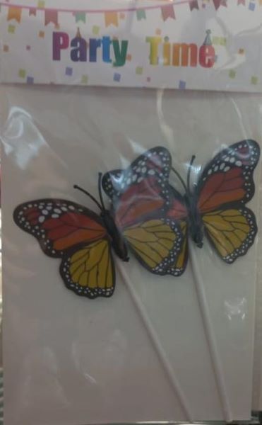 Cake Topper Butterfly 10cm 2pc
