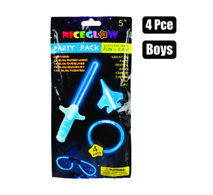 Glow Sticks Boys Party Pack 4pc