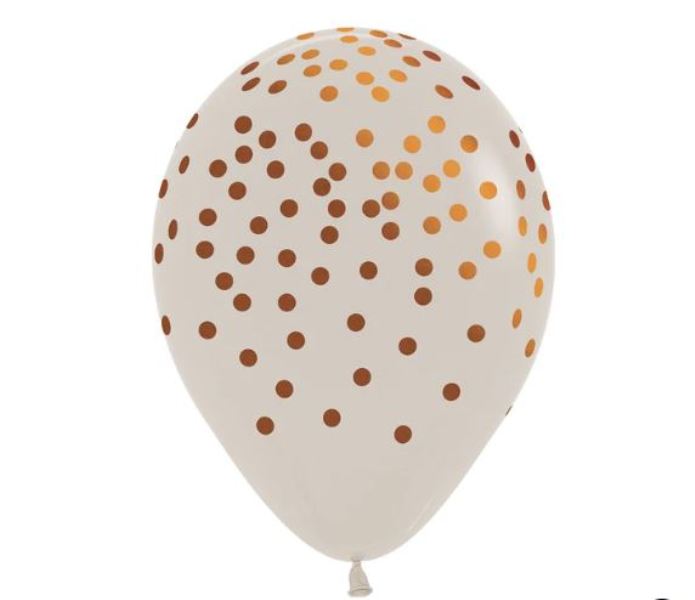Balloon - Latex White Sand All Over Confetti