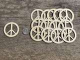 Peace Wood Signs 2cm 10pc
