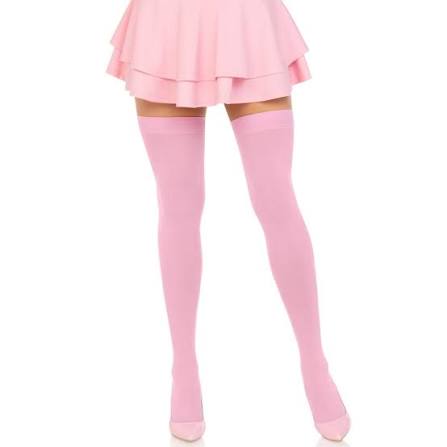 Stockings Thigh High Plain Bubblegum Pink