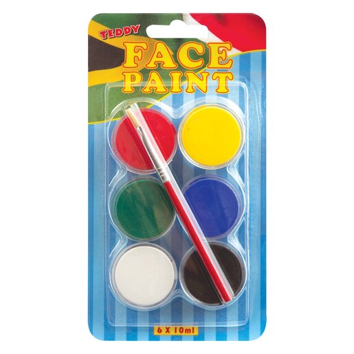 Face Paint Kit 6x10ml with Brush
