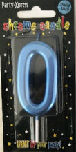 Candle - Numeric 0 Chrome Blue