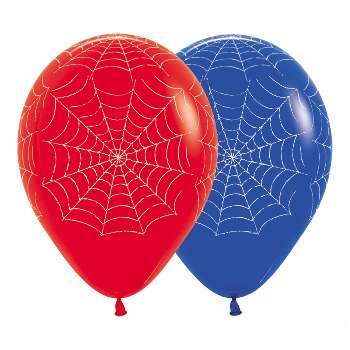 Balloon - Latex Spiderweb AO Red or Blue