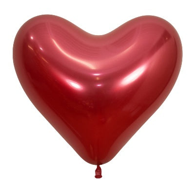 Balloon - Latex Heart Crystal Reflex Red 14inch