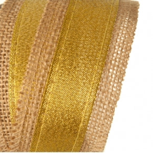 Ribbon - Hessian Gold Middle 5cm x 4.5m