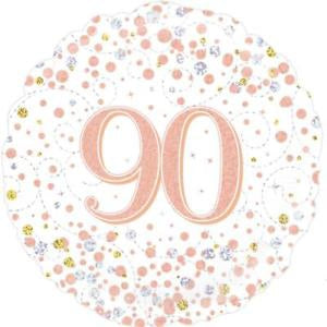 Foil Balloon Sparkling Rose Gold 90th Birthday