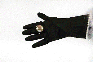 Gloves Glam - Black &amp; Pearly (Plastic)