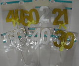 Cake Topper - Ages Glitter assorted
