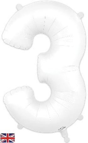 Foil Balloon Super Shape 3 Matte White