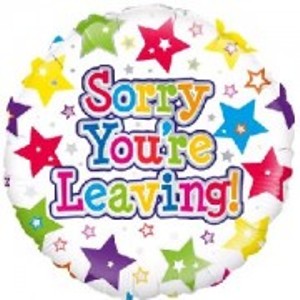 Foil Balloon - Sorry You&#39;re Leaving Stars