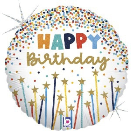 Foil Balloon Happy Birthday Glitter Candles