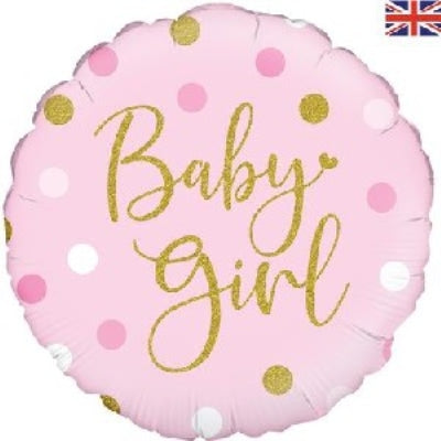 Foil Balloon Baby Girl Sparkling Dots