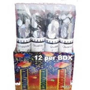 Party Popper 30cm Silver Circles (per tube)