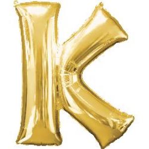 Foil Balloon Super Shape Letter K Gold