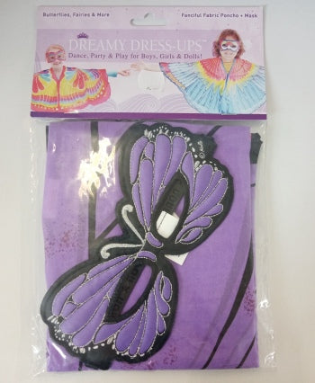 Purple Butterfly Poncho &amp; Mask