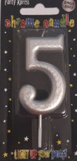 Candle - No 5 Chrome Silver