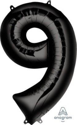 Foil Balloon Super Shape 9 Black