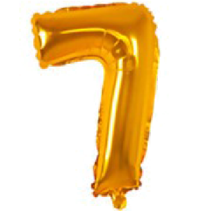 Foil Balloon - Mini Shape 7 Gold Air Fill