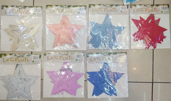 Hanging Stars Decoration (7 stars) asst