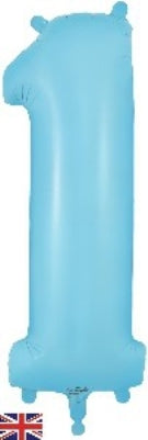 Foil Balloon Super Shape 1 Matte Blue 34inch