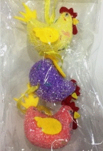 Easter Chicks Yellow/Purple/Red 7cm (3)