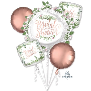 Foil Balloon Bouquet Love &amp; Leaves Bridal Shower
