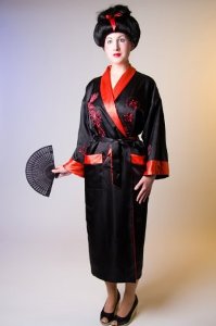 Reversible Kimono (Black or Red) (one size fits most)