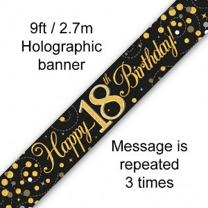 Banner Sparkling Fizz 2.7m 18th Birthday