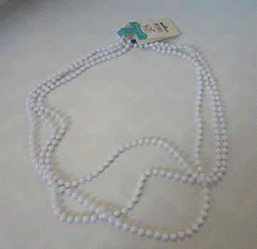 Necklace - Beads White (3)