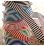 Ribbon - Petersham Stripe Green 25mmx2m