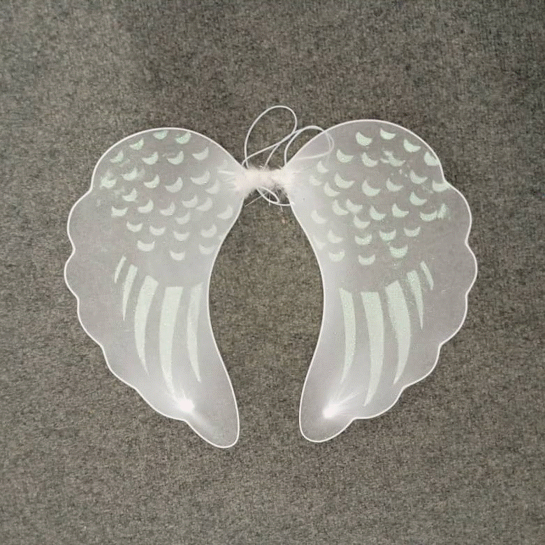 Wings Angel 44x35cm White with Glitter