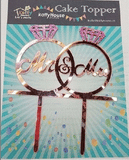 Cake Topper - Mr & Mrs in Ring