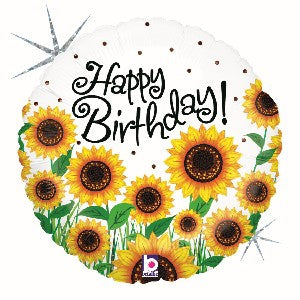 Foil Balloon Happy Birthday Sunflowers