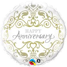 Foil Balloon Silver/Gold Happy Anniversary