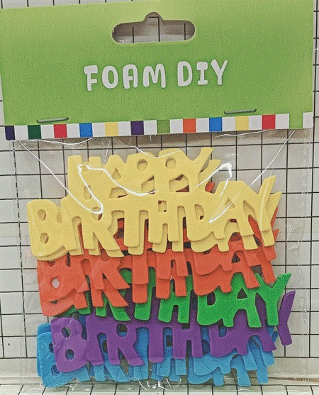 EVA Stickers Happy Birthday assorted 10pc