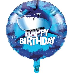 Foil Balloon Shark Splash Happy Birthday