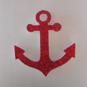 Poly Anchor 25cm Glitter Red