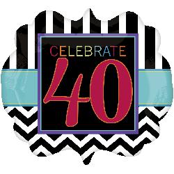 Foil Balloon Super Shape 40th Birthday Celebrations