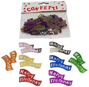 Confetti - Happy Birthday Cut Out Metallic