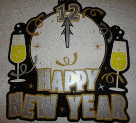 Clock Decoration Happy New Year