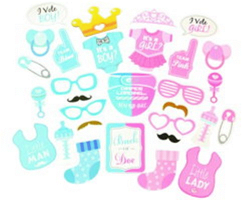 Photo Props Gender Reveal 30pc