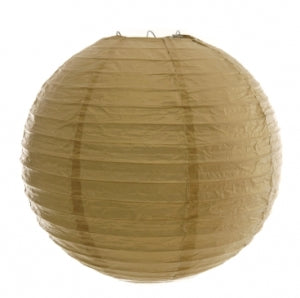 Lantern - Paper Round 30cm Gold (3 pack)