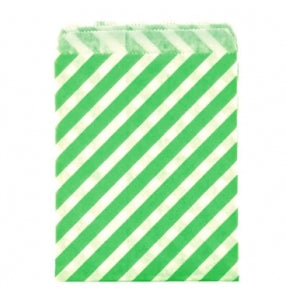 Candy Bags - Diagonal Green 13x18cm (25)