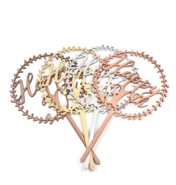 Cake Topper 30th Birthday Metallic Silver