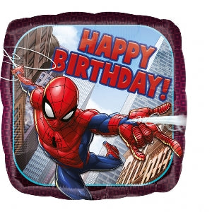 Square Foil Balloon Spiderman Happy Birthday